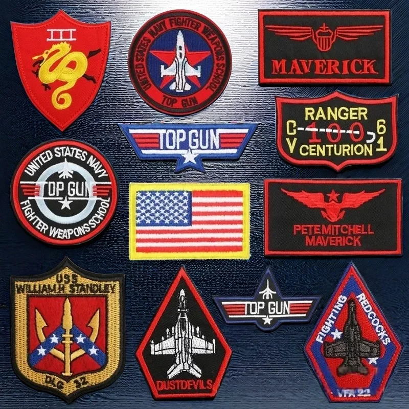 Фото Top Gun Tomcat вышитая нашивка на крючках и петлях значок куртка наклейка американский темно-синий воздух VF-1 повязка для пилота DIY аксессуары №1