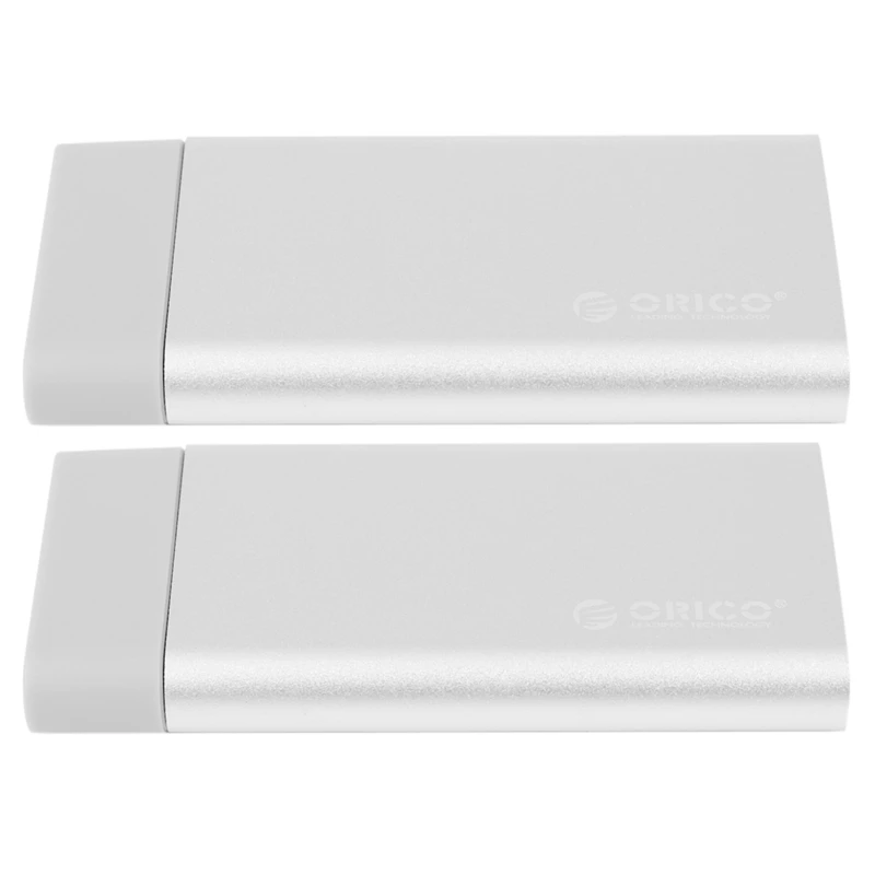

2X Orico Aluminum Mini Msata Ssd Enclosure Hdd Case USB 3.0 5Gbps High-Speed Screw Fixing Hard Driver Storage Box