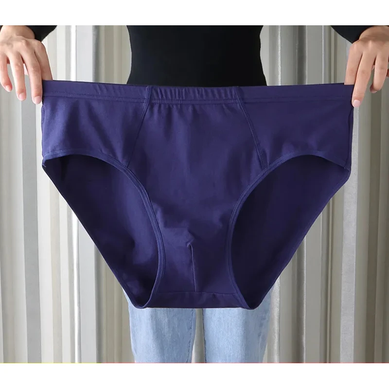 4Pcs Plus Size Men's Briefs Underwear Cotton Fat Loose Breathable Fat Shorts Head Plus Fertilizer Increase 250 kg.