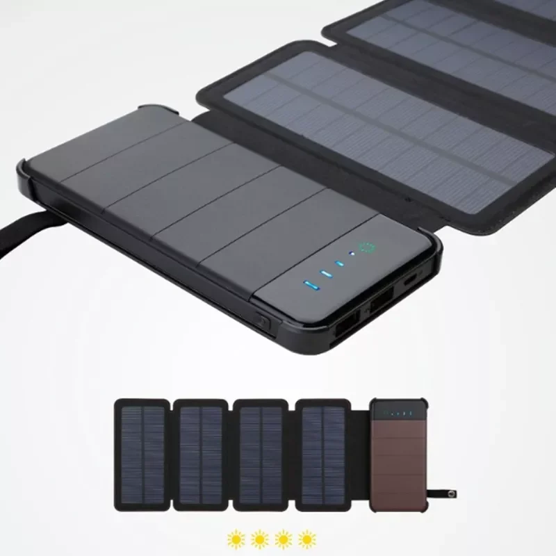 

NEW2023 Solar Panels 8W Folding Power Large Capacity Power Bank Universal Portable Phone Charger Tourism External Battery