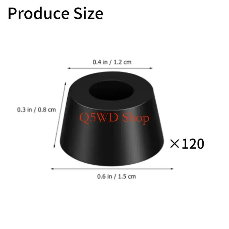 Q5WD 120 шт. подушечки для мебельных ножек, бамперы, нескользящие маленькие резиновые ножки из ПВХ, разделочная доска, резиновые (art.: 3920da134152e) - 3920da134152e