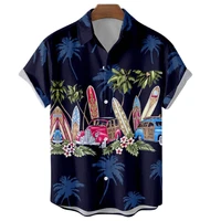 summer 5xl shirts men eagle coconut 3d print fashion street unisex retro car beach mens hawaiian shirts loose breathable top