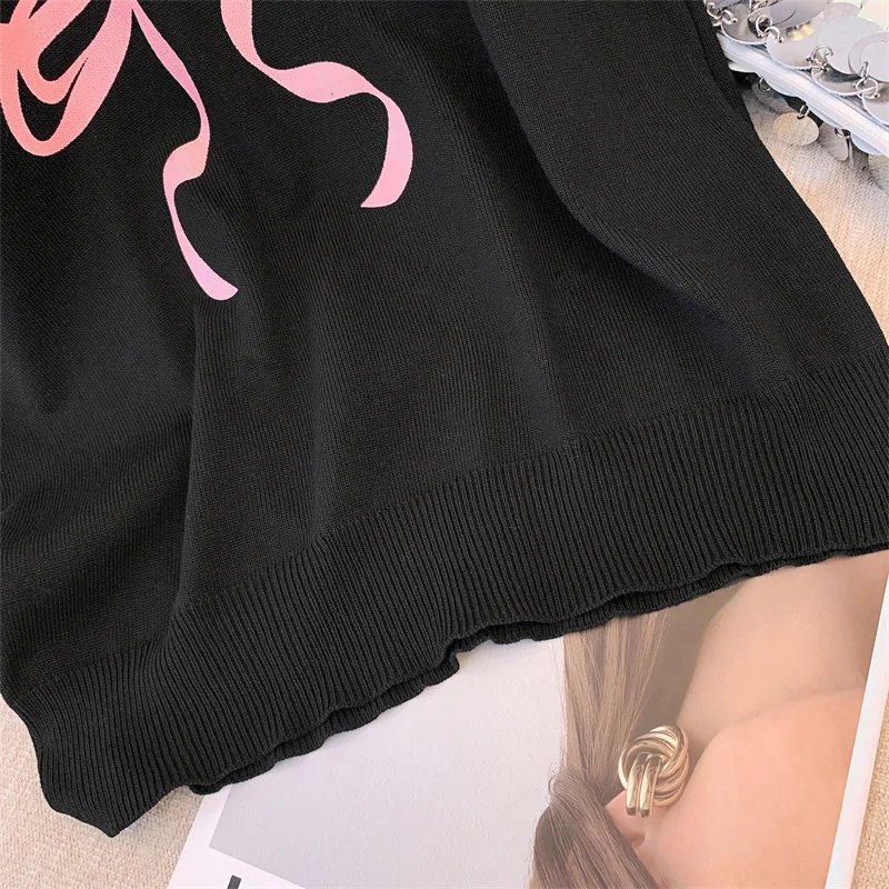 Женская тонкая футболка с коротким рукавом розовый вязаный короткий топ из