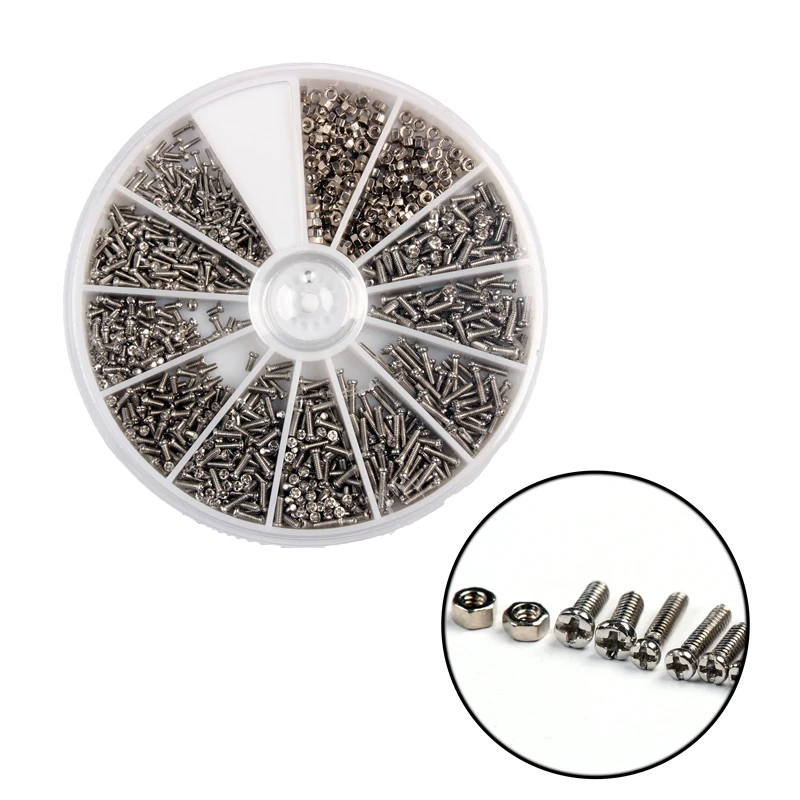 

600/1000 Pcs 12 Kinds of Small Stainless Steel Screws Electronics Nuts Assortment for Home Tool Kit