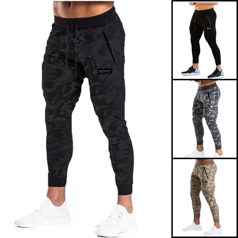 

2023 new muscle fitness running training sports cotton trousers men's Camouflage Slim beam mouth casual health pants