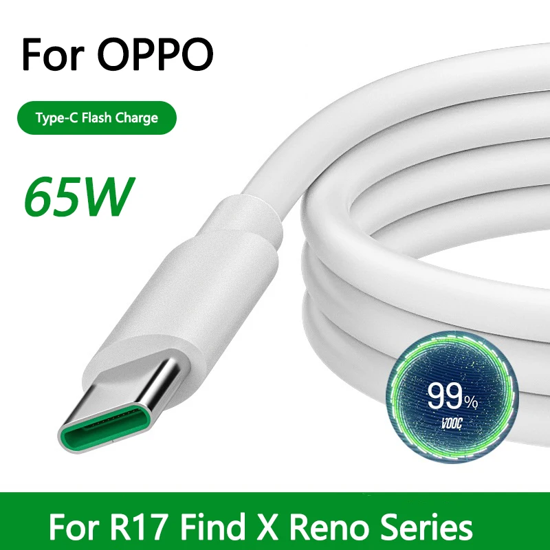 

5A USB C Cable Type C 65W VOOC Fast Charging Cord for OPPO Find X Reno R17 Mobile Phone Data Wire Type-C Cable Charger USB Cable