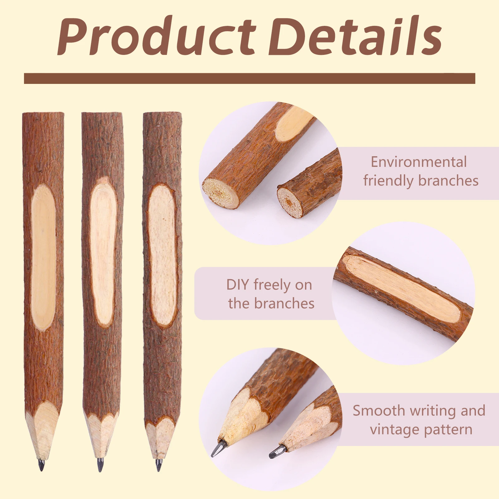 18 шт. графит holzbleyfte Naturstift Zweigzweigstifte Personifizierte Holzzweigstifte Holz