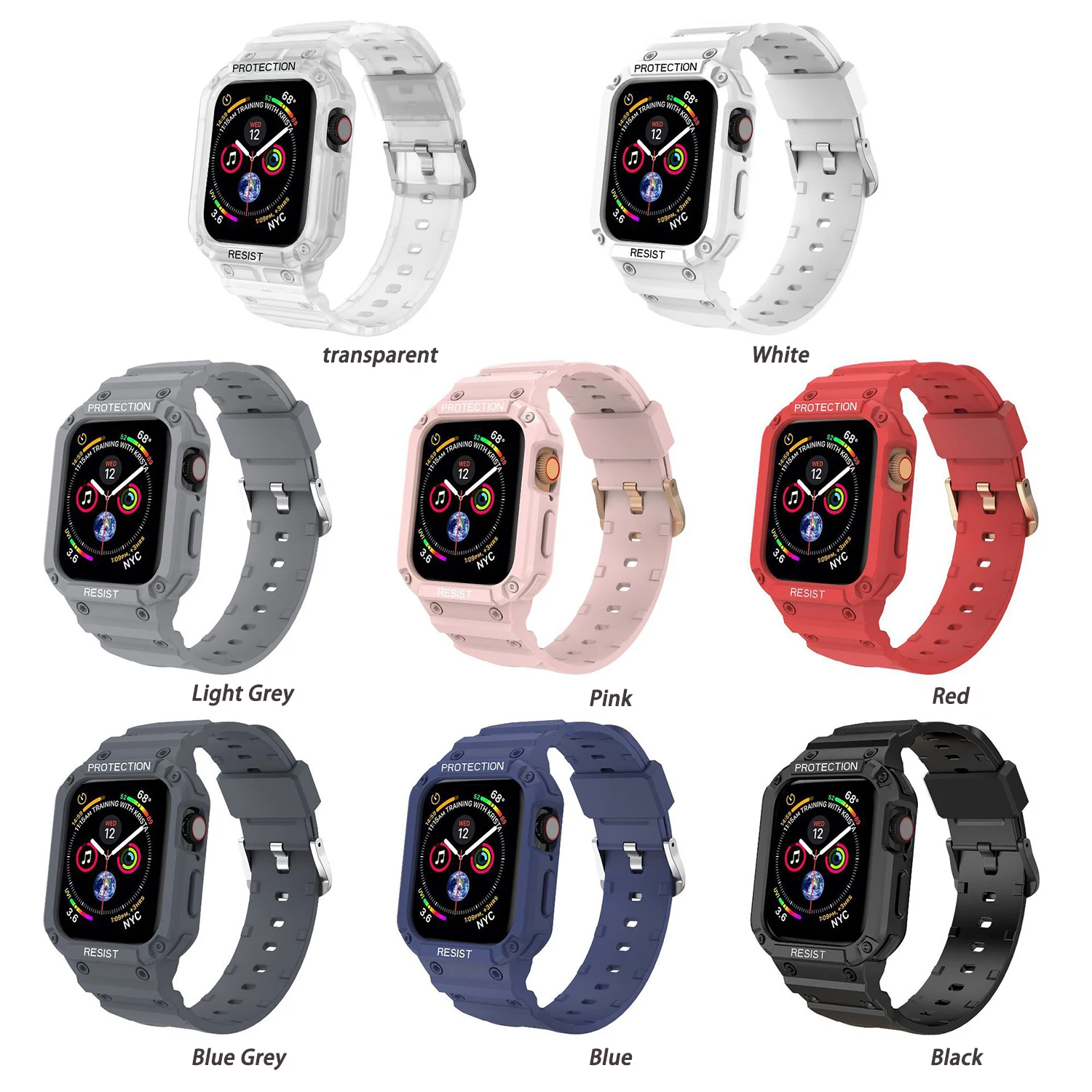 

10/20/30/50 шт. оптовая продажа 44 мм 45 мм 42 мм 40/38 ремешок для часов для Iwatch ТПУ защитный чехол силиконовый браслет