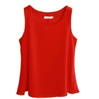 Женская шифоновая блузка без рукавов, с круглым вырезом