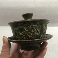 pure copper three piece retro dragon phoenix teacup home crafts exquisite ornaments collection souvenirs