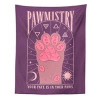 cute cat paws tapestry witchcraft bohemian style tarot tapestry decor for home decoration mattress girls dorm room ornament