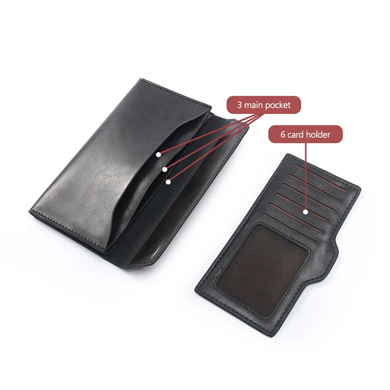 Ellovado Genuine Leather Wallet Woman Solid Color Flap Clutch Bag With Detachable Card Holder Minimalist Retro Soft Phone Purse