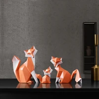 resin animal figurines modern home decor micro sculpture fox decorations nordic living room tv cabinet wine cabinet ornaments