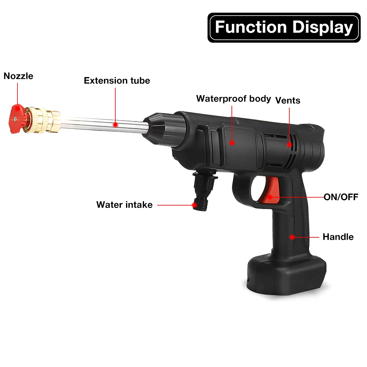 50 бар 1500 Вт беспроводной мойщик высокого давления перезаряжаемый пистолет для