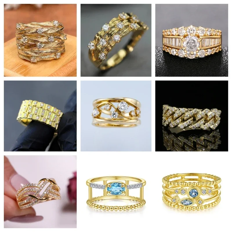 Новинка 2024 кольцо с бриллиантом Птичье гнездо золотым роскошным витым дизайном и