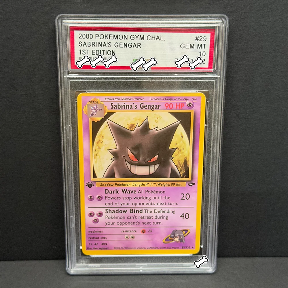 Фото PTCG DIY 2000 POKEMON GYM CHAL. Коллекционная карта SABRINA'S GENGAR 1-го издания, базовый набор, серая шляпа, Ван Гог, игровая прокси-карта, игрушка, дропшиппинг №1