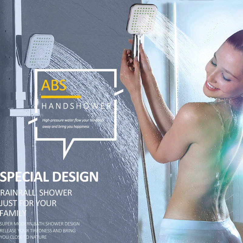 

Vidric Vidric Chrome Bathroom Shower Faucets Set 8" Rain Shower Head 2-way Handshower Mixer Shower Tap Swivel Tub Spout Bathtub