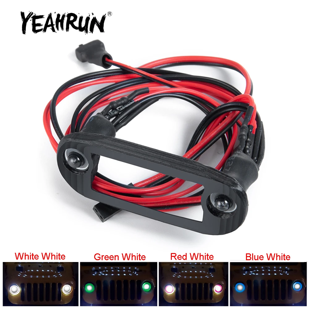 

YEAHRUN Bright Headlight Front LED Light Lamp for Axial SCX24 AXI00002 AXI00005 Jeep Wrangler Gladiator 1/24 RC Crawler Car Part