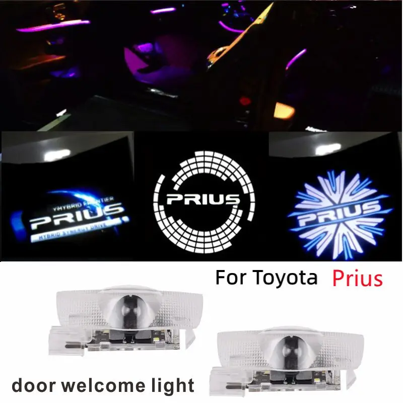 

2pcs Car LED Door Sign Light Welcome Light Laser Projector Decorative Light Lighting Interior Light For Toyota Prius 30 40 50