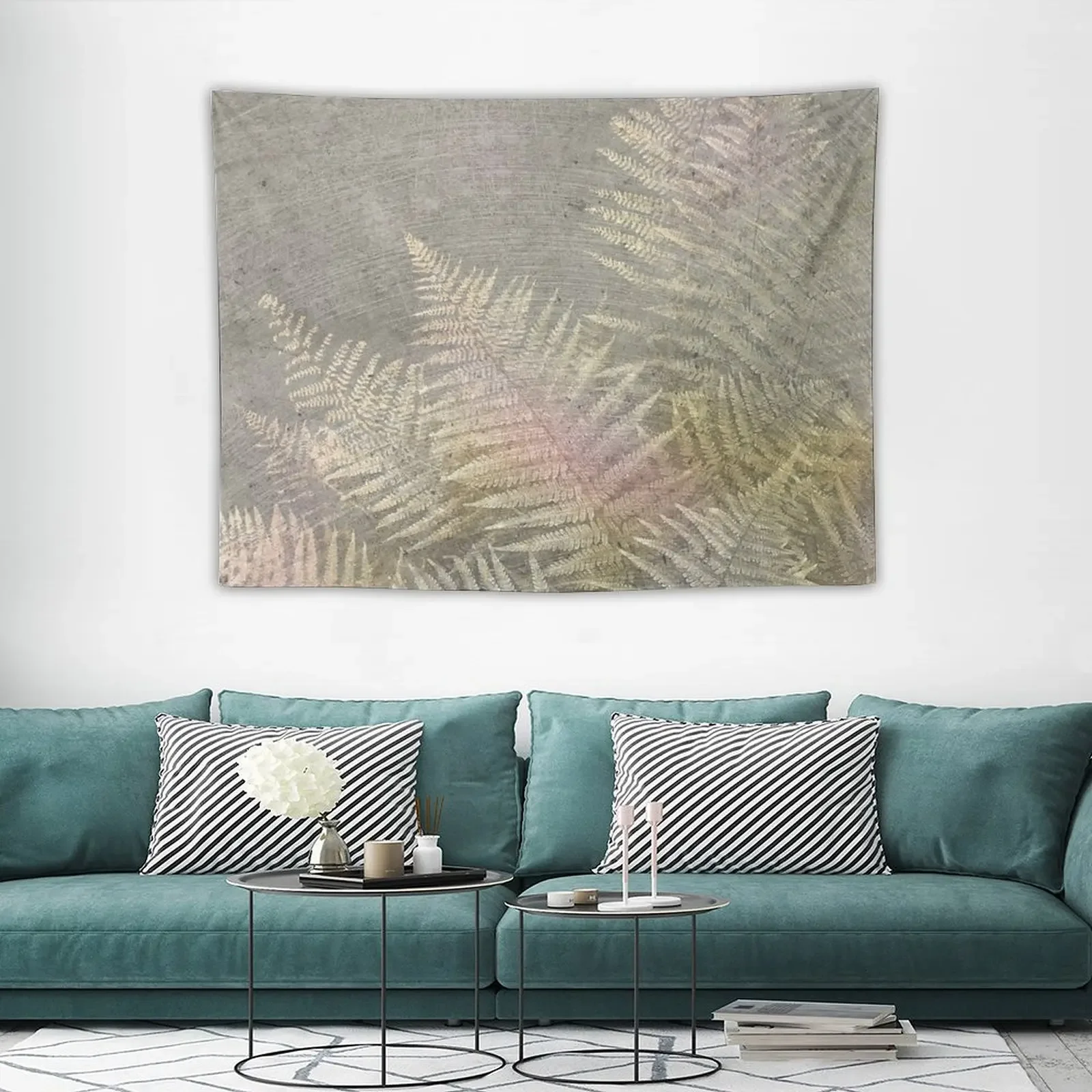 Ископастный папоротник из розового золота гобелен матового камня украшения для