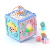 baby 6 in 1 mutifunction musical box toddler activity hand drum toy educational cube blocks infant playing musical toy gifts