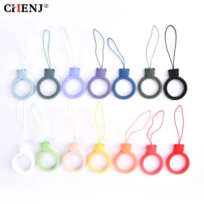 

1pc Multicolor Silicone Ring Soft Stain Resistant Anti-Lost Mobile Phone Lanyard U Disk Pendant Earphone Protective Case