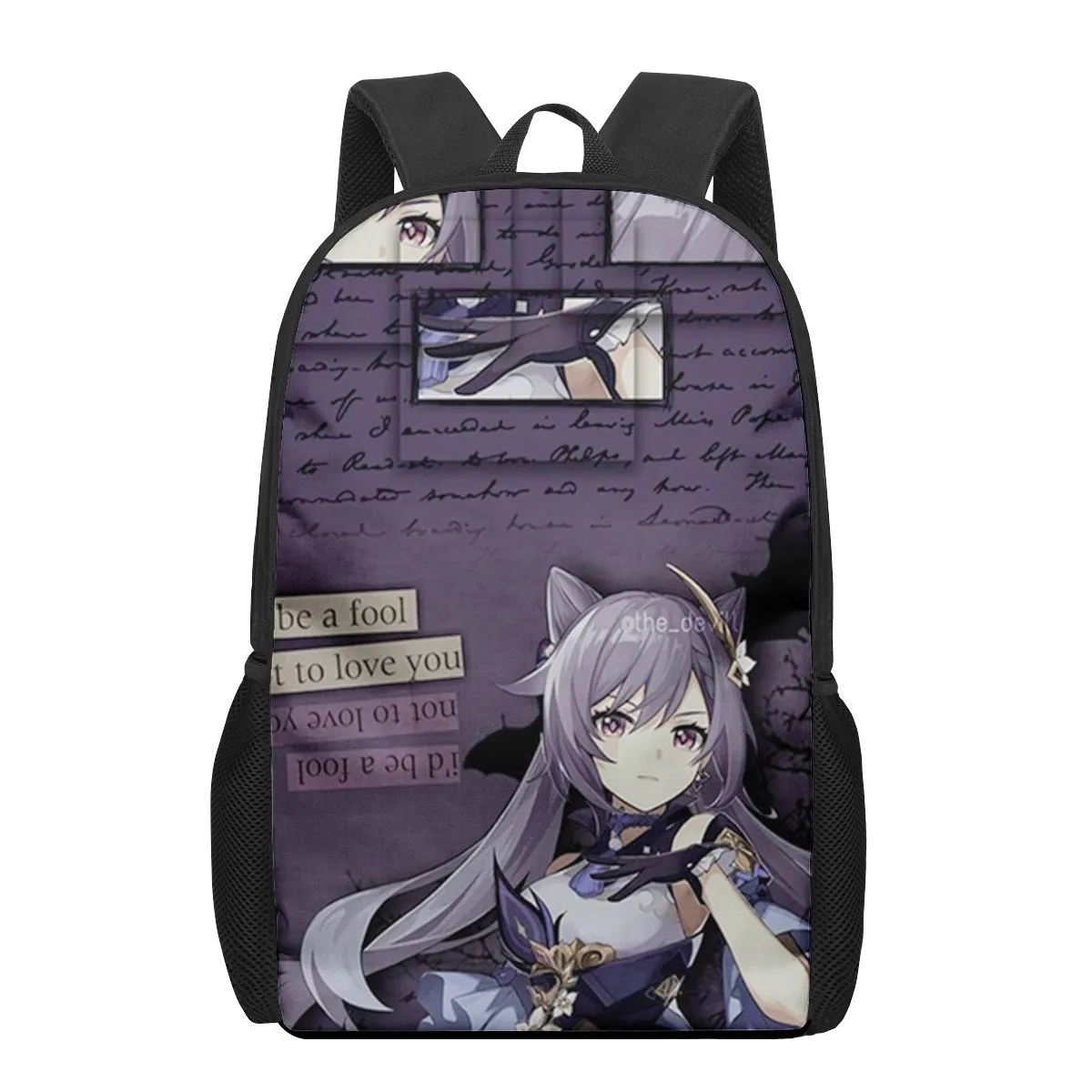 Genshin Impact Keqing 3D Pattern School Bag for Children Girls Boys Casual Book Bags Kids Backpack Boys Girls Schoolbags Bagpack