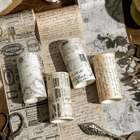 yoofun 7 5cm x 3m vintage retro time washi paper masking tape for scrapbooking collage junk journal craft making stationery