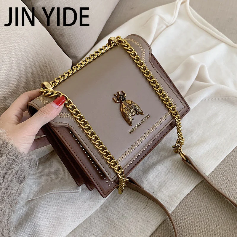 

Сумка на плечо Jin YIde Женская в стиле ретро, роскошный брендовый саквояж на плечо с Пчелкой, простая дизайнерская сумочка кросс-боди из высококачественной кожи, 2023