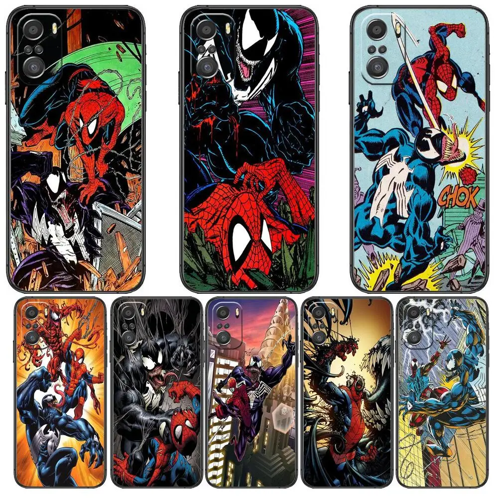 

Venom VS Spider Man Phone Case For xiaomi redmi 11 Lite pro Ultra 10 9 8 MIX 4 FOLD 10T Black Cover Silicone Back Prett