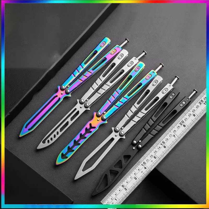 Stainless Steel Foldable Practice Butterfly Knife Training Tools for Outdoor Trainer Game Beginner Butterfly