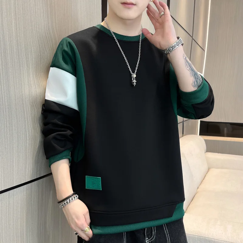 

New autumn men's sweater youth pullover sweater men's of long sleeve bottoming shirt round neck hoodie bape