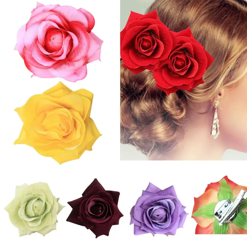 

1Pcs Trendy Rose Flower Hairpin for Bridal Bridesmaid Hair Clip Wedding Party Hair Accessories