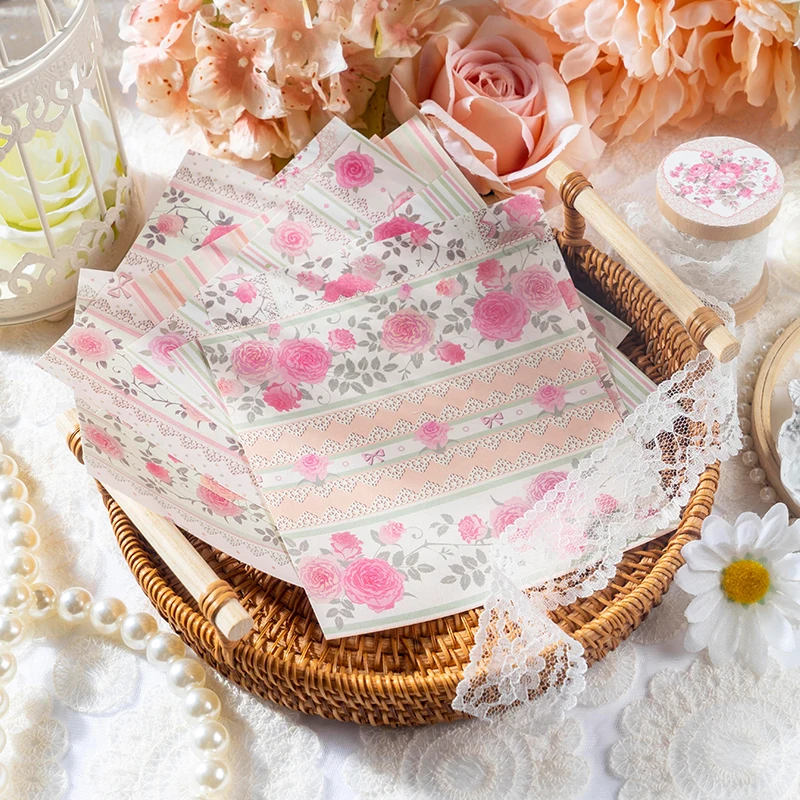 

30 pieces Creative patterns on writing paper fresh flower materials collage Cards Background Decoration Paper 8 styles