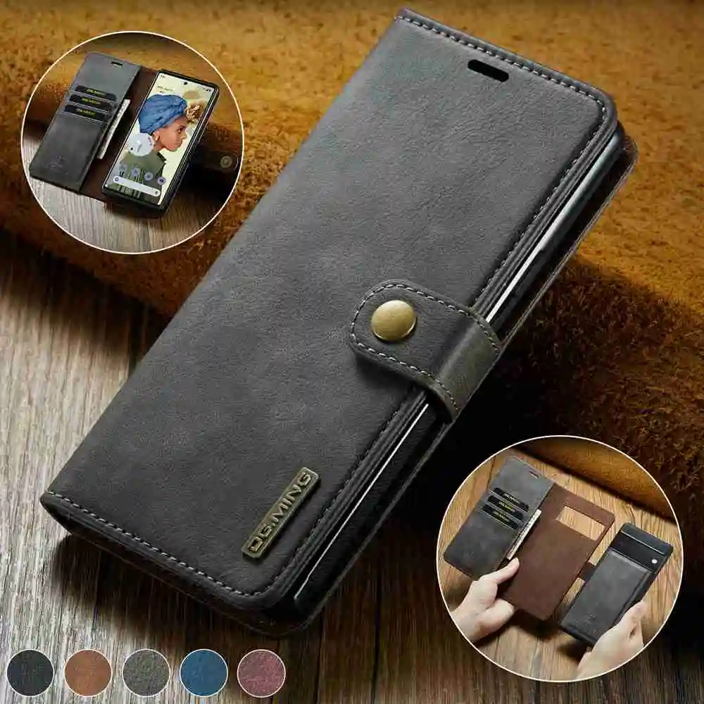 

Чехол 2 в 1 для Google Pixel 7 Pro, высококачественный кожаный чехол для Pixel 6Pro 6A, чехол с магнитным карманом