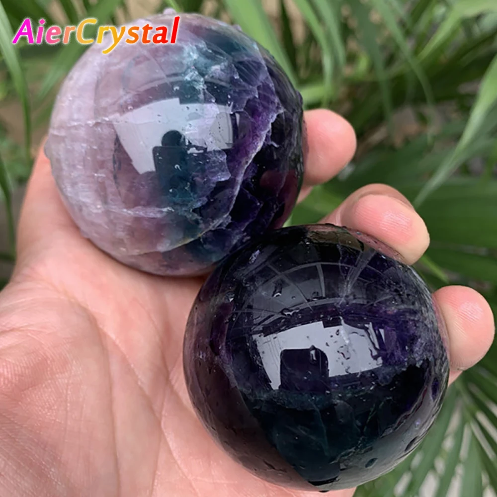 NATURAL Fluorite Quartz Crystal Ball Spheres Reiki Polished Massage Healing Exquisite Ore Souvenirs Gift Room Decor 1pc