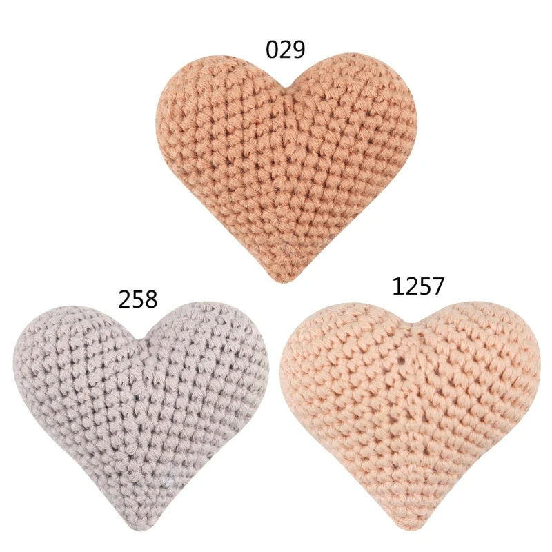 

Q0KB Lightweight Knitting Beads Hearted-shaped Crochet Beads DIY Baby Pacifier Chain Baby Photograph Props Mommy-essentials