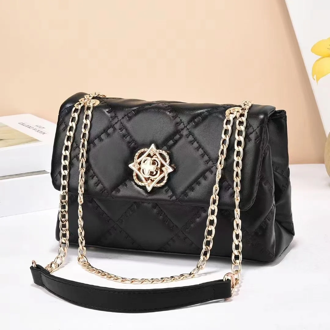 

new niche high-end small fragrance cross-body chain texture underarm small bag single shoulder bag rhombus small square bag