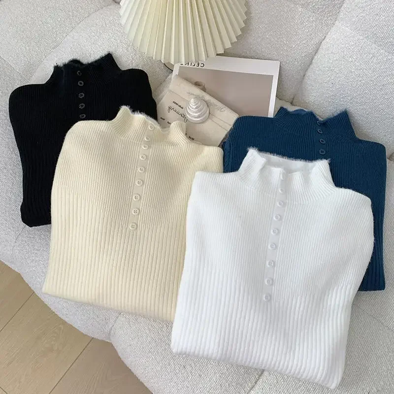 Утепленная стройнящая поло с флисовой подкладкой/вязаный Топ длинным рукавом и