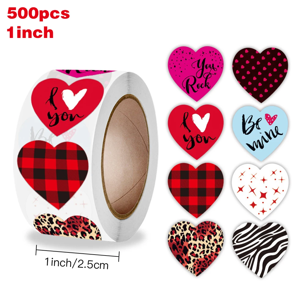 

500 шт., 1 дюйм, наклейка в форме сердца для свадьбы и вечеринки, аксессуары для бутиков