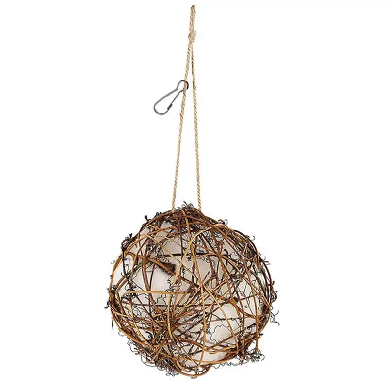 

Домик-гнездо для птиц Humming, легкий подвесной аксессуар для птиц, натуральное ротанговое гнездо для наблюдения за птицами