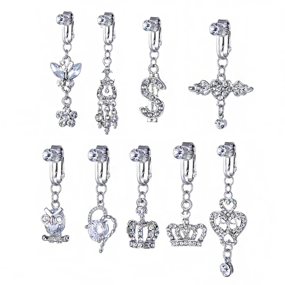 Fake Belly Button Ring Body Piercing Jewelry Belly Navel Rings Nave Clip Cartilage Earring Clip Sexy