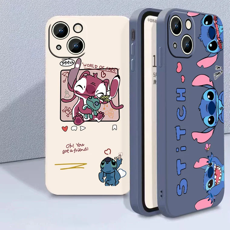 

Stitch Disney Cute Baby Phone Case For Apple iPhone 14 13 12 11 mini XS XR X Pro Max 8 7 6S 6 Plus Liquid Rope Cover