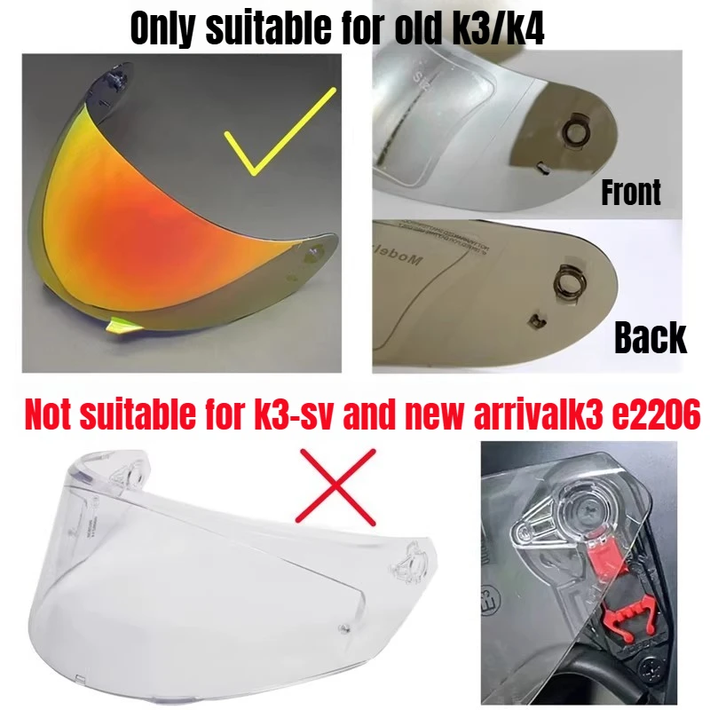 Фото Визор для мотошлема Visera: защитный экран от ветра и солнца для шлемов AGV K3 K4, с УФ-защитой, аксессуары для мотошлемов №4