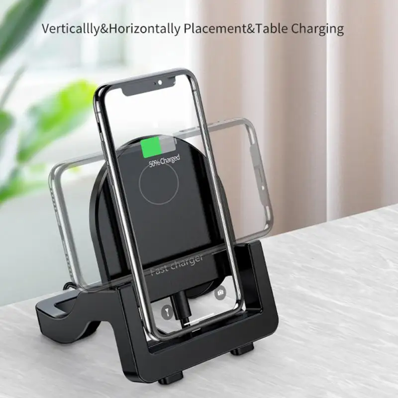 

Wireless Charger Stand Pad Phone Holder Fast Charging Dock Station Aluminum Alloy 15w For Iphone 13 12 Max Xiaomi Samsung