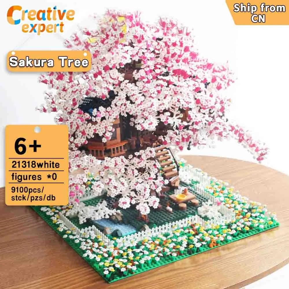 

Romantic Sakura Tree House Modular Bricks The Biggest Ideas Model Bricks 9000Pcs MOC Creative Expert Building Blocks Brick Toy