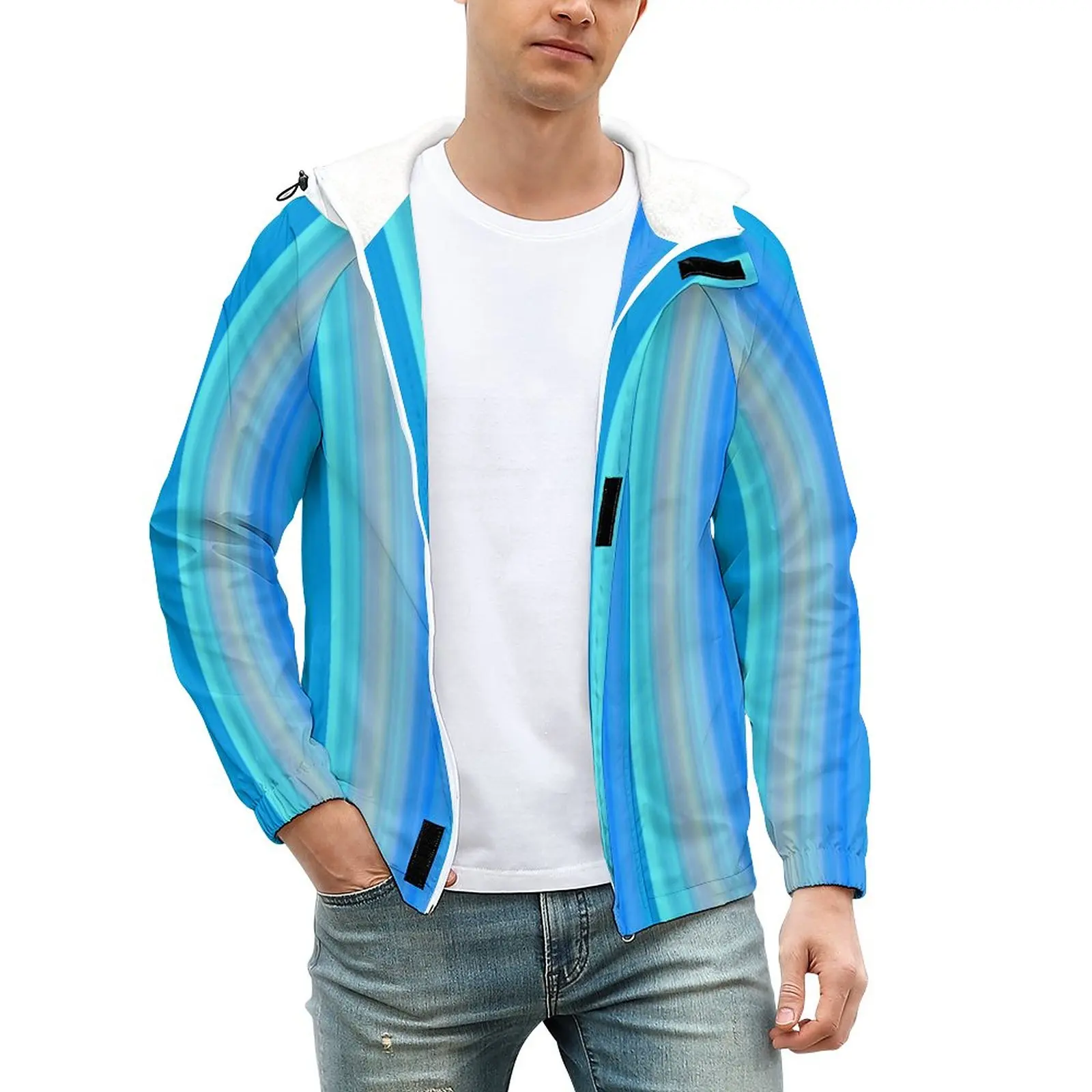 

Повседневные разноцветные куртки в полоску с абстрактным рисунком, с карманами, теплые ветрозащитные пальто с графическим рисунком, зимняя...