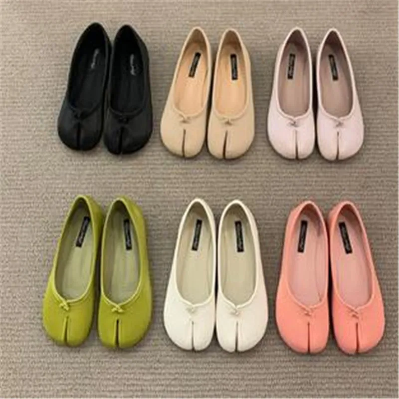 

Japanese Style Tabi Ninja Shoes Women Cozy Leather Flats Split Hoof Toe Loafers Femme Mary Jeans Mocasines Ladies Ballerina Shoe