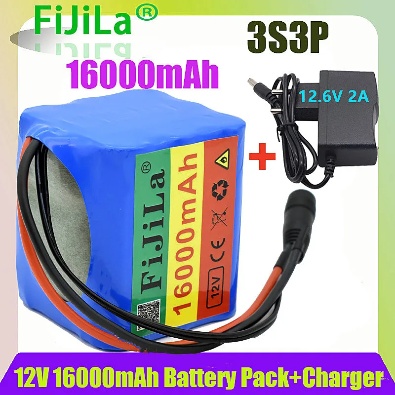 

3s3p12V16Ah batterie pack 18650 lithium-ionen12V16000mAhDC12,6Vsuper großekapazitätwiederaufladbarebatteriemit BMS + ladegerät