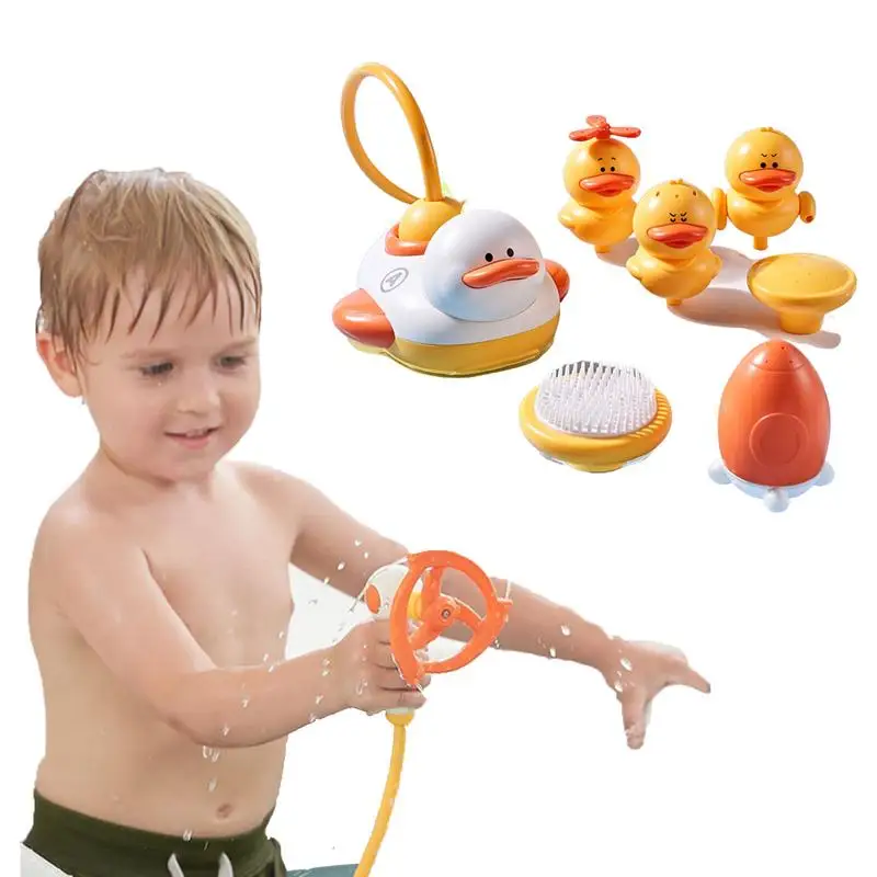 

Детская игрушка для ванны, детская игрушка для ванны, электрическая желтая модель, игрушки для воды, игровые наборы с 3 различными распыляющими утками